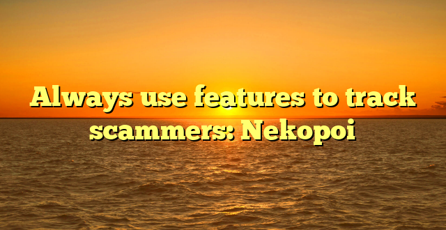 Always use features to track scammers: Nekopoi