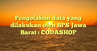 Pengolahan data yang dilakukan oleh BPS Jawa Barat : CODASHOP